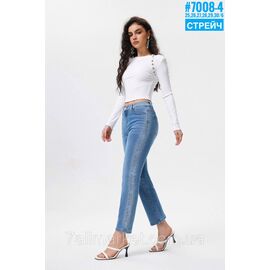 Жіночі стрейчеві двоколірні джинси зі стразами розмірний ряд 25,26,27,28,29,30 "PARTNERS"