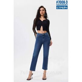 Жіночі стрейчеві двоколірні джинси зі стразами розмірний ряд 25,26,27,28,29,30 "PARTNERS"