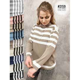 Жіночий светр поло з блискавкою в смужку універсального розміру мікс кольорів "PARTNERS"