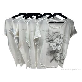 Футболка жіноча Літо 0008 білий (3 шт. р.сіткаOne size) "Шик-Шок" недорого оптом від прямого постачальника