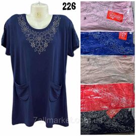 Туніка жіноча літня з кишенями/батал розміри 3XL-6XL (кв.мікс) "STELLA" недорого від прямого постачальника