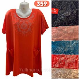 Туніка жіноча літня з кишенями/батал розміри 5XL-8XL (кв.мікс) "STELLA" недорого від прямого постачальника