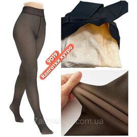 Фотография Колготы женские c имитацией капрона на меху размер XL-6XL "STELLA" недорого от прямого поставщика