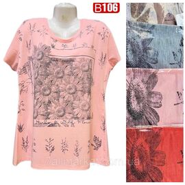 Футболка жіноча стильна  р-р 2XL-5XL (мікс кв) "Stella" недорого від прямого постачальника