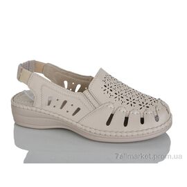 Фотография Босоножки женские летние Лето 502-1 beige (8 пар р.37-42) "Leguzaza" недорого оптом от прямого поставщика