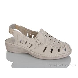 Фотография Босоножки женские летние Лето 502-6 beige (8 пар р.37-42) "Leguzaza" недорого оптом от прямого поставщика