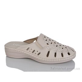 Фотография Шлепки женские облегченные Лето 501-3 beige (8 пар р.37-42) "Leguzaza" недорого оптом от прямого поставщика