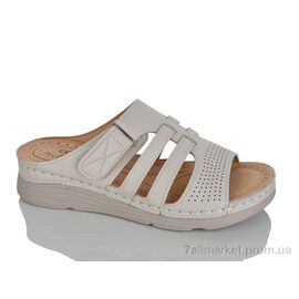 Фотография Шлепки женские облегченные Лето H1-8 beige (8 пар р.37-42) "Leguzaza" недорого оптом от прямого поставщика