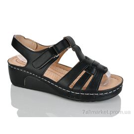 Фотография Босоножки женские летние Лето H2-17 black (8 пар р.37-42) "Leguzaza" недорого оптом от прямого поставщика