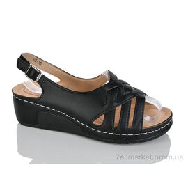 Фотография Босоножки женские летние Лето H2-10 black (8 пар р.37-42) "Leguzaza" недорого оптом от прямого поставщика