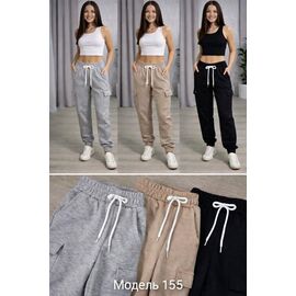 Фотография Штаны спортивные женские 155 beige р.S-3XL "BONJOUR" недорого оптом от прямого поставщика