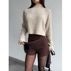 Фотография Юбка-шорты женская 1702 brown р.42-46 "BONJOUR" недорого оптом от прямого поставщика