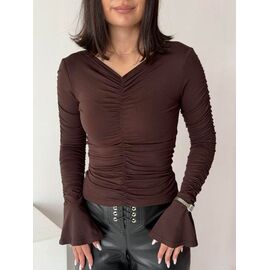 Светр жіночий 1708 brown р.42-48 "BONJOUR" недорого оптом від прямого постачальника