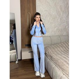 Костюм спортивний жіночий теплий 1715 l.blue р.42-48 "BONJOUR" недорого оптом від прямого постачальника
