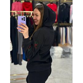 Батник жіночий 2519 black р.XL-4XL "BONJOUR" недорого оптом від прямого постачальника