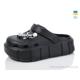 Фотография Кроксы женские летние Лето 152-2-2 чорний (6 пар р.36-40) "Lot Shoes" недорого оптом от прямого поставщика