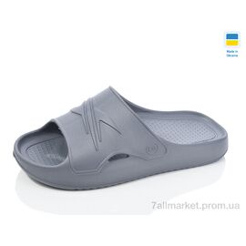 Шльопанці чоловічі пляжні Літо М140 сірий (8 пар р.41-46) "Крок" недорого оптом від прямого постачальника