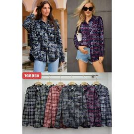Фотография Рубашка женская 16895 mix р.50-52 "FLORA" недорого оптом от прямого поставщика