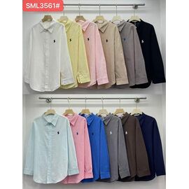 Фотография Рубашка женская 3561 brown р.M-XL "FLORA" недорого оптом от прямого поставщика