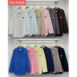 Фотография Рубашка женская 3565 d.beige р.M-XL "FLORA" недорого оптом от прямого поставщика