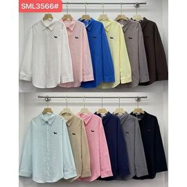 Фотография Рубашка женская 3566 blue р.M-XL "FLORA" недорого оптом от прямого поставщика