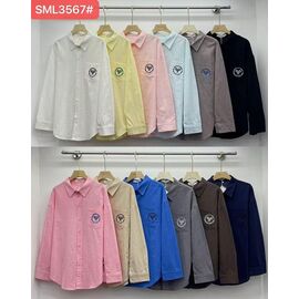 Фотография Рубашка женская 3567 grey р.M-XL "FLORA" недорого оптом от прямого поставщика