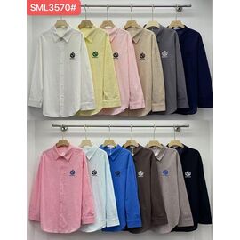 Фотография Рубашка женская 3570 yellow р.M-XL "FLORA" недорого оптом от прямого поставщика