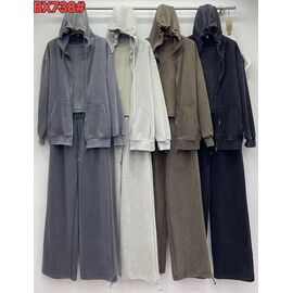 Фотография Костюм спортивный женский тёплый 738 khaki р.M-XL "FLORA" недорого оптом от прямого поставщика