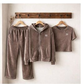 Фотография Костюм спортивный женский тёплый 738-1 brown р.M-XL "FLORA" недорого оптом от прямого поставщика