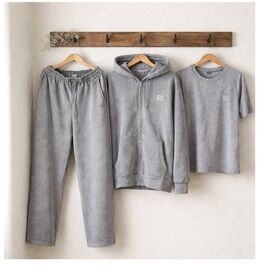 Фотография Костюм спортивный женский тёплый 738-1 grey р.M-XL "FLORA" недорого оптом от прямого поставщика