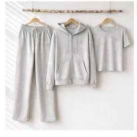 Фотография Костюм спортивный женский тёплый 738-1 l.grey р.M-XL "FLORA" недорого оптом от прямого поставщика