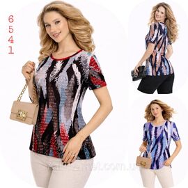 Футболка жіноча стильна р-ри M-4XL (мікс кв) "NICOLAS" недорого від прямого постачальника