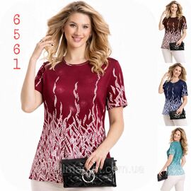 Футболка жіноча стильна р-ри M-4XL (мікс кв) "NICOLAS" недорого від прямого постачальника