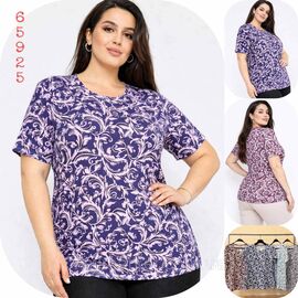 Футболка жіноча стильна батал р-ри 4XL-8XL (мікс кв) "NICOLAS" недорого від прямого постачальника