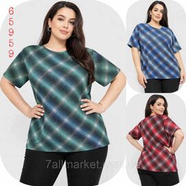 Футболка жіноча стильна батал р-ри 4XL-8XL (мікс кв) "NICOLAS" недорого від прямого постачальника