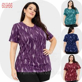 Футболка жіноча стильна батал р-ри 4XL-8XL (мікс кв) "NICOLAS" недорого від прямого постачальника