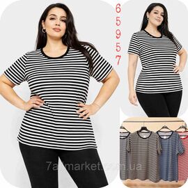 Футболка жіноча стильна батал р-ри 4XL-8XL (мікс кв) "NICOLAS" недорого від прямого постачальника