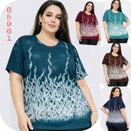 Футболка жіноча стильна батал р-ри 4XL-8XL (мікс кв) "NICOLAS" недорого від прямого постачальника