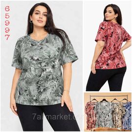 Футболка жіноча стильна батал р-ри 4XL-8XL (мікс кв) "NICOLAS" недорого від прямого постачальника