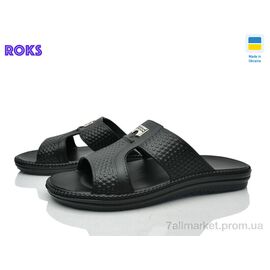 Шльопанці чоловічі пляжні Літо 137 чорний (8 пар р.40-46) "Roks" недорого оптом від прямого постачальника