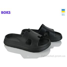 Фотография Кроксы женские летние Лето 145 чорний (8 пар р.37-40) "Roks" недорого оптом от прямого поставщика