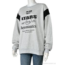 Батник жіночий Весна/осінь G4340-2 grey (5 шт. р.сіткаOne size) "Pryama Vigoda" недорого оптом від прямого постачальника