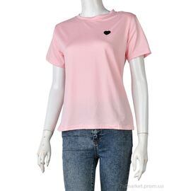 Футболка жіноча Літо 4349-Heart-3 pink (8 шт. р.сіткаM-2XL) "Pryama Vigoda" недорого оптом від прямого постачальника