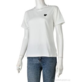 Футболка жіноча Літо 4349-Heart-4 white (8 шт. р.сіткаM-2XL) "Pryama Vigoda" недорого оптом від прямого постачальника
