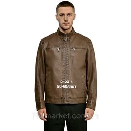 Куртка-косуха чоловіча демісезонна, шкірозамінник, розміри 50-60 "ANGELIS" недорого від прямого постачальника