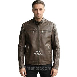 Куртка-косуха чоловіча демісезонна, шкірозамінник, розміри 50-60 "ANGELIS" недорого від прямого постачальника