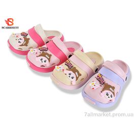 Фотография Кроксы детские летние Лето 383-33B mix (12 пар р.24-29) "SCARRHETT" недорого оптом от прямого поставщика