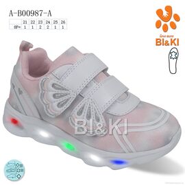Фотография Кроссовки детские модные Весна/осень A-B00987-A LED (8 пар р.21-26) "Ok Shoes" недорого оптом от прямого поставщика