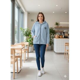 Кофта спортивна жіноча NW16 l.blue р.50-52 "Newe" недорого оптом від прямого постачальника