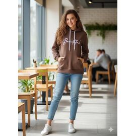 Худі жіноче NW6 brown р.52-54 "Newe" недорого оптом від прямого постачальника